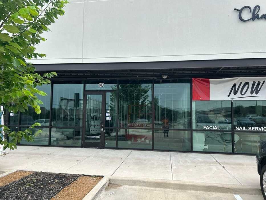 Architectural commercial storefront glass installation in North Texas